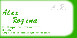 alex rozina business card